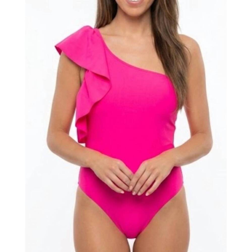 NEW JESS LEA summer ruffle one piece swimsuit in pink